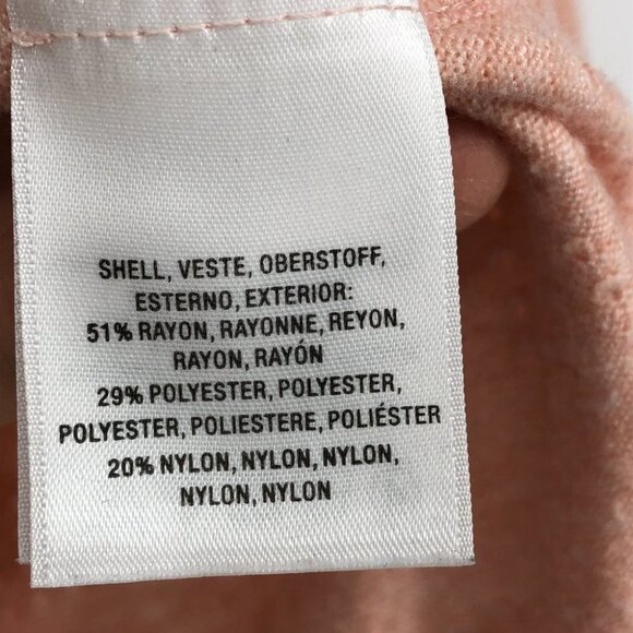 Anthropologie  Akemi + Kin Pink Sylvie Pointelle Knit Long Sleeve Roll Tab Top S - Picture 10 of 16